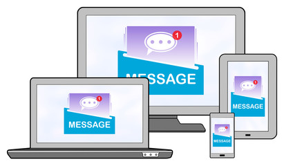 Message concept on different devices