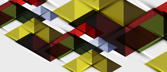 Abstract geometric background. Modern overlapping triangles. Unusual color shapes for your message. Business or tech presentation, app cover template