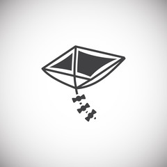 Kite icon on black background for graphic and web design. Simple vector sign. Internet concept symbol for website button or mobile app.