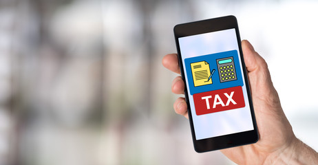 Tax concept on a smartphone
