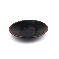 black ceramic plate salad bowl