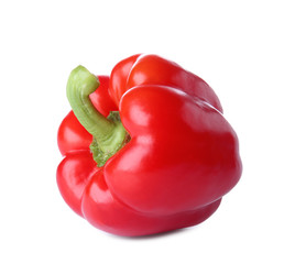 Ripe red pepper on white background