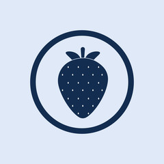 Garden strawberry fruit or strawberries icon for web, app. food icon.