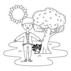 Isolated teenager boy cartoon design