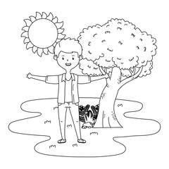 Isolated teenager boy cartoon design