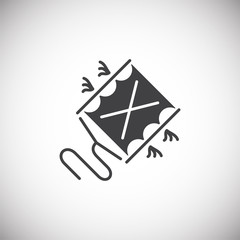 Kite icon on black background for graphic and web design. Simple vector sign. Internet concept symbol for website button or mobile app.