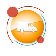 okrągły baner z ikoną © vempireart