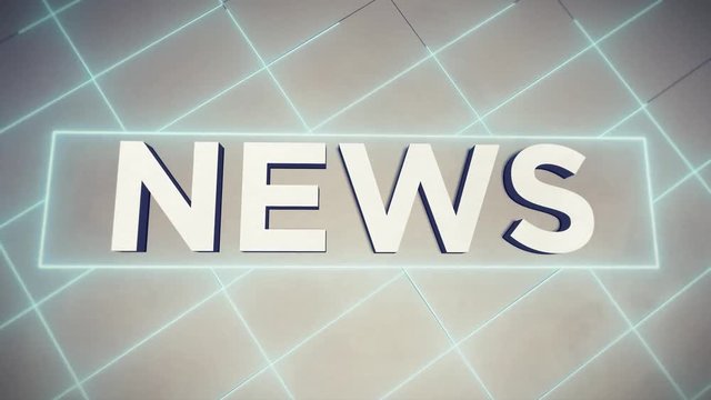 "NEWS" - Framed Text - White - Futuristic Background