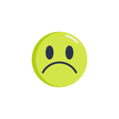 Sad face emoticon flat icon, Frowning Face emoji vector sign, colorful pictogram isolated on white. Symbol, logo illustration. Flat style design