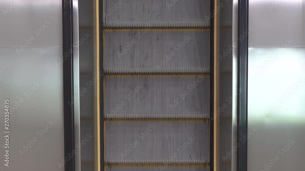 Aufkleber top down view of an empty running escalator