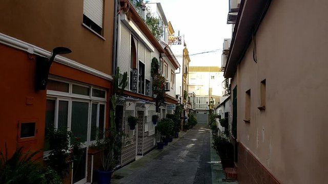 Narrow street in La Cala De Mijas Spain