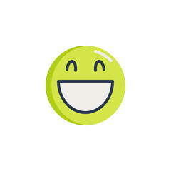Happy Smiling Face With Open Mouth emoticon flat icon, vector sign, colorful pictogram isolated on white. Symbol, logo illustration. Flat style design