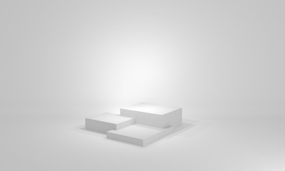 podium in a white room, 3d illustration - Illustration