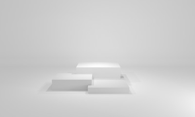 podium in a white room, 3d illustration - Illustration