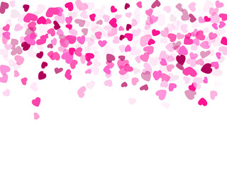 Hearts confetti flying vector background graphic design.