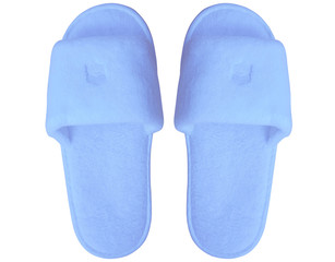 Light blue home slipper isolated on white background.