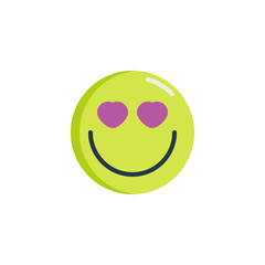 In love emoticon flat icon, Smiling Face With Heart-Eyes emoji vector sign, colorful pictogram isolated on white. Symbol, logo illustration. Flat style design