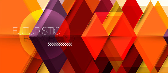 Geometric triangle and hexagon abstract background, vector illustration