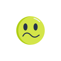 Frustrated face emoticon flat icon, Confused Face emoji vector sign, colorful pictogram isolated on white. Symbol, logo illustration. Flat style design