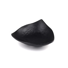 black ceramic plate salad bowl