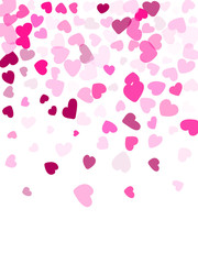 Hearts confetti flying vector background graphic design.
