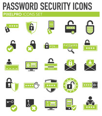 Password related icons set on background for graphic and web design. Simple illustration. Internet concept symbol for website button or mobile app.