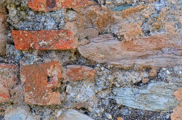 texture of  stone rocky part of the ancient wall
