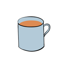 hand drawn quirky cartoon tankard of beer