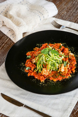 Zucchini noodles with simple tomato sauce
