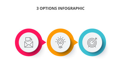 Fototapeta premium Vector infographic label design template with icons and 3 options or steps. Can be used for process diagram, presentations, workflow layout, banner or info graph.
