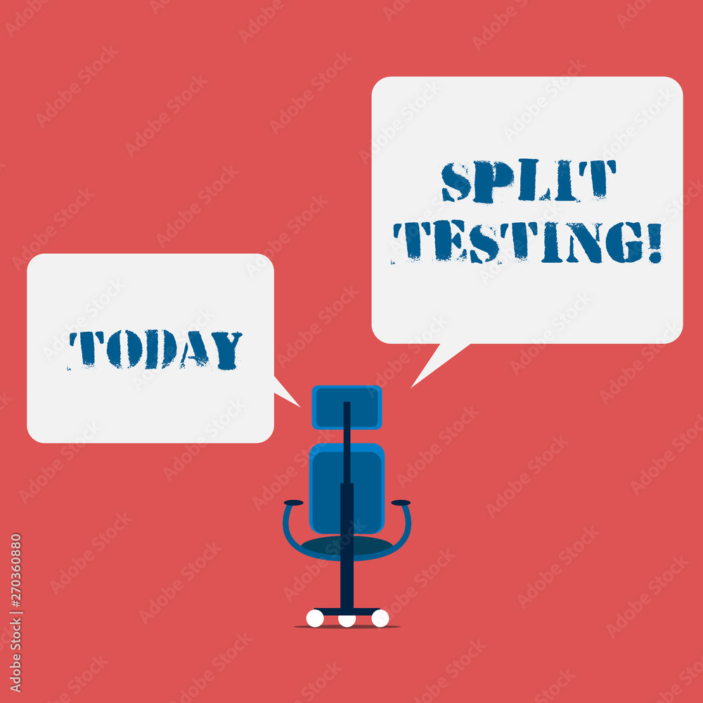 Poster writing note showing split testing. business concept for issuing the traffic of a website between tw
