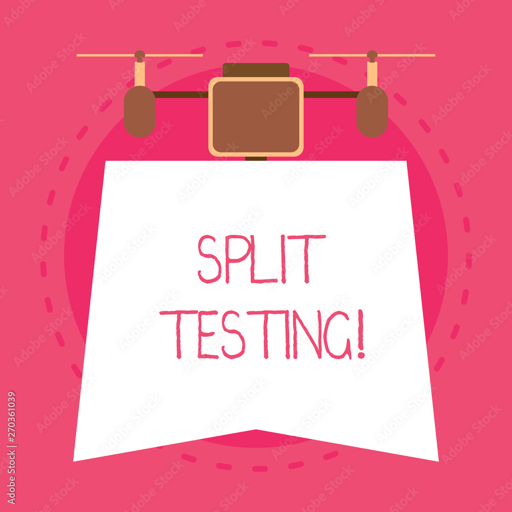 Poster conceptual hand writing showing split testing. concept meaning issuing the traffic of a website betw