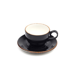 balck ceramic teacup cup coffecuo
