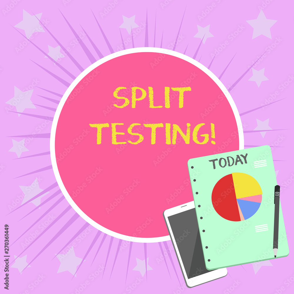 Poster conceptual hand writing showing split testing. concept meaning issuing the traffic of a website betw