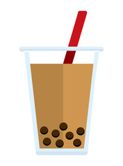 bubble tea (tapioca milk tea) vector illustration