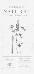 Customizable vintage label of Natural organic herbal products.