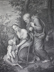 The Holy Family With The Lamb by Raphael Sanzio in a vintage book Rafael's Madonnen, by A. Gutbier, 1881, Dresden. © wowinside