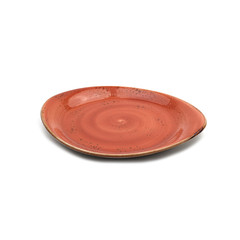 red ceramic plate handmade design