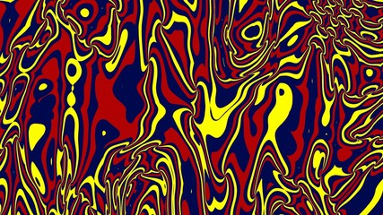 An abstract illustration looking like a trippy color paint splash (red, blue, yellow). Hippie hipster style.