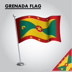 GRENADA flag icon National flag of GRENADA on a pole