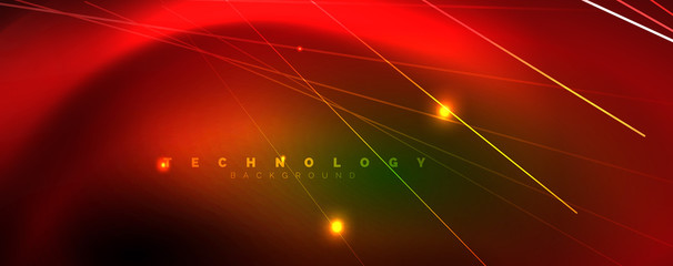 Obraz premium Vector neon light lines concept, abstract background