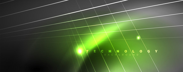 Color light with lines, outer space background, bright rays