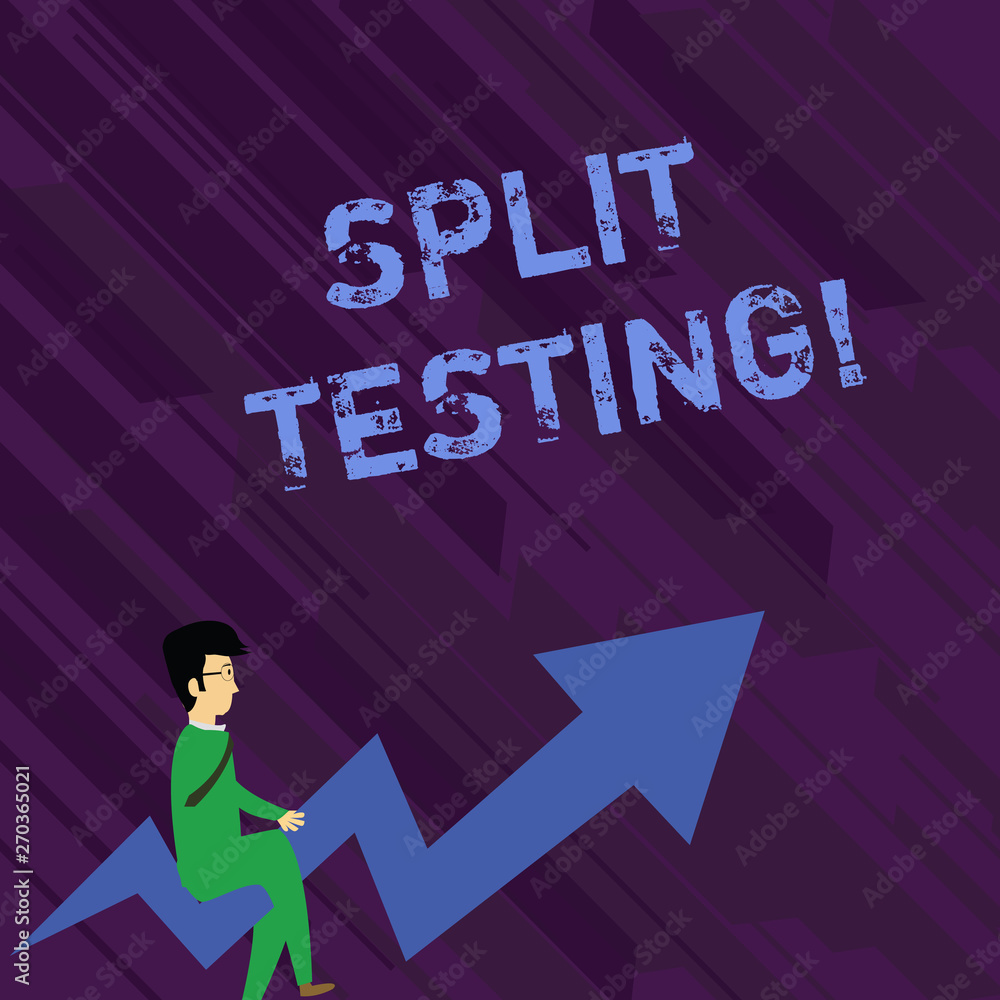 Poster conceptual hand writing showing split testing. concept meaning issuing the traffic of a website betw