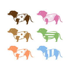 ダックスフント（カラフル）