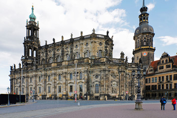 Fototapeta na wymiar Dresden, Altstadt: Hofkirche und Residenzschloss