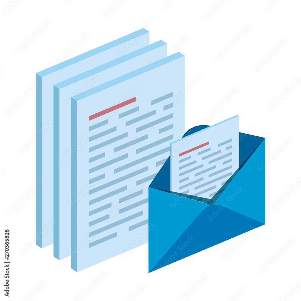 Poster paper document files and envelope mail