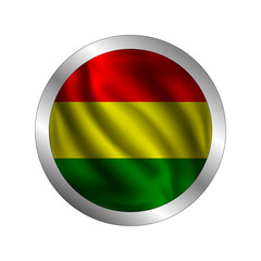 Waving Bolivian flag, the flag of Bolivia, vector illustration