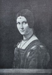 La belle ferronni&egrave;re by Leonardo Da Vinci in a vintage book Leonard de Vinci, author A. Rosenberg, 1898, Leipzig
