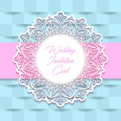 wedding invitation card paper cut design