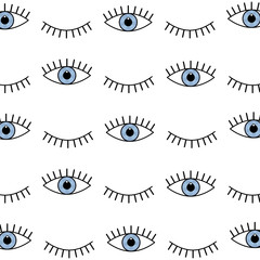 Abstract seamless sport eyes pattern for girls, boys. Creative sport vector pattern with psychodelic eyes. Funny eyes pattern for textile and fabric. Fashion sport style. Background for kids